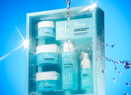 e.l.f. SKIN Holy Hydration! Hydrated Ever After Skincare Mini Kit, Cleanser, Makeup Remover, Moisturizer & Eye Cream For Hydrating Skin.
